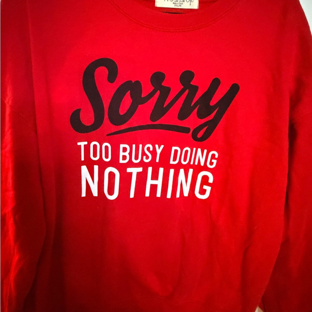 Red Graphic Pull Over Sweatshirt